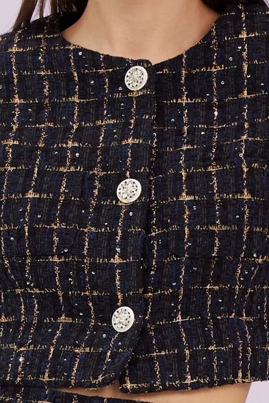 Gillianna Dark Blue Tweed Jacket - Nimisski