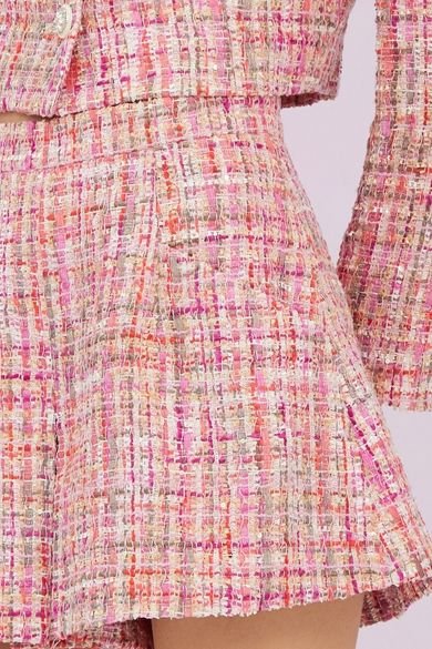 Gillianna Red Tweed A Line Shorts - Nimisski