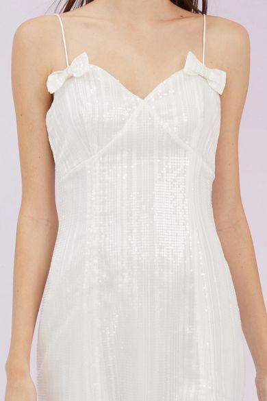 Germaine White Sequin Slip Dress