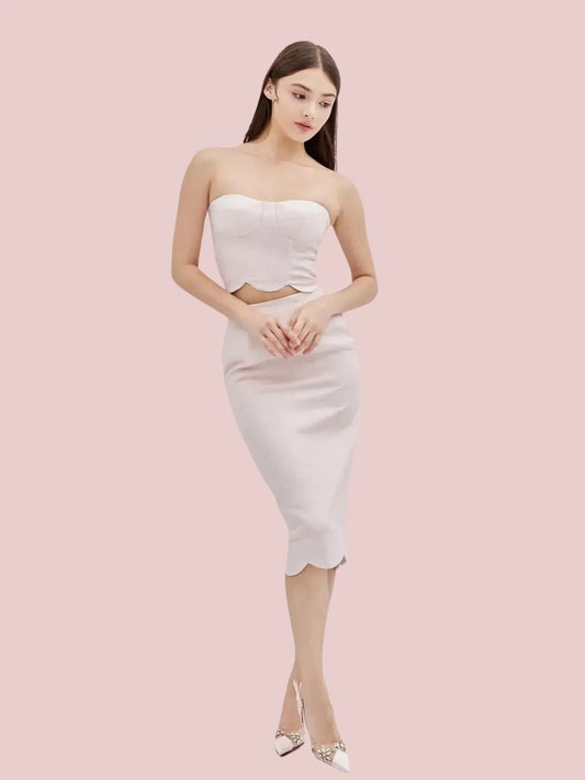 Giulianna Pink Tweed Skirt - Nimisski