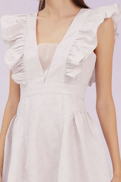 Gennifer Light Pink Jacquard Dress - Nimisski