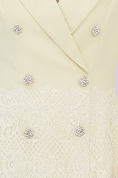 Genya Green Lace Blazer Dress - Nimisski