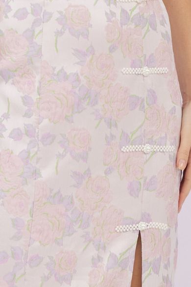 Gilana Purple Jacquard Midi Skirt - Nimisski