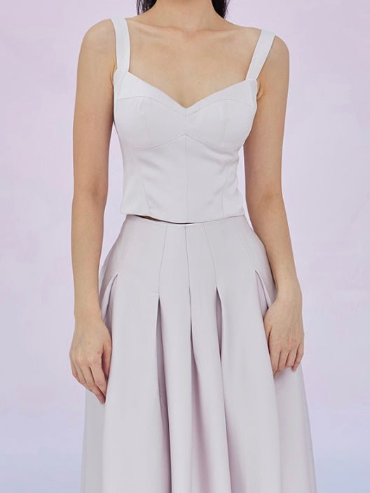 Giovana Lilac Jacquard Padded Top - Nimisski