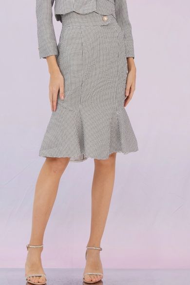 Giorgina Black White Tweed Skirt - Nimisski