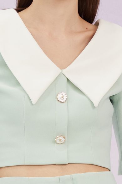 Gerilynn Mint Puffy Sleeve Top