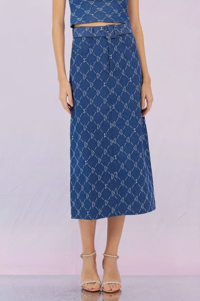 Gabbie Dark Blue Denim Skirt - Nimisski