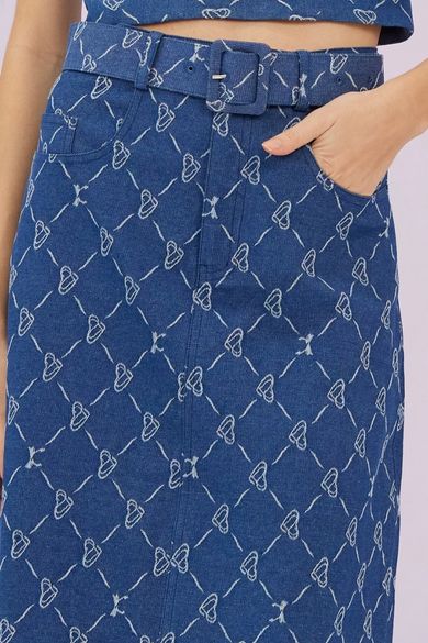 Gabbie Dark Blue Denim Skirt - Nimisski