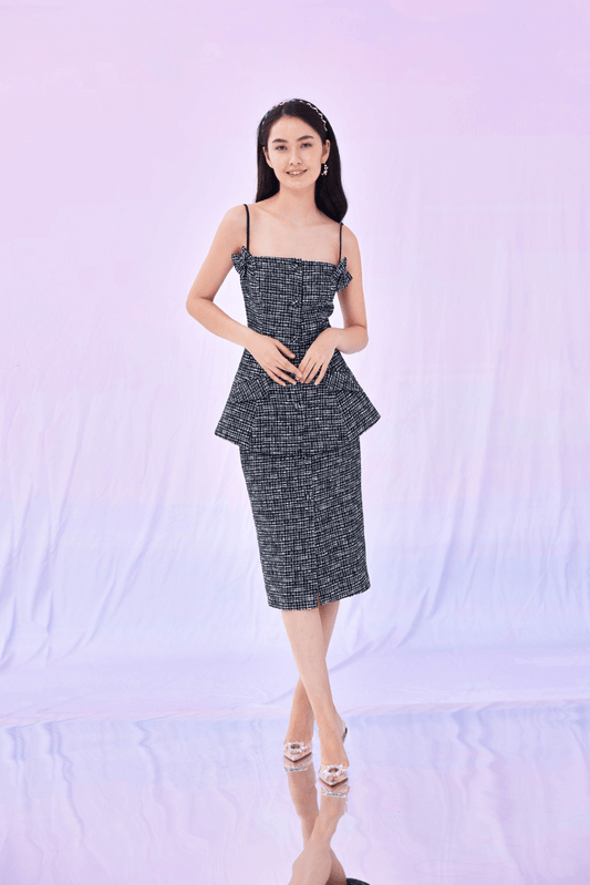 Gwenyth Black Tweed Top - Nimisski