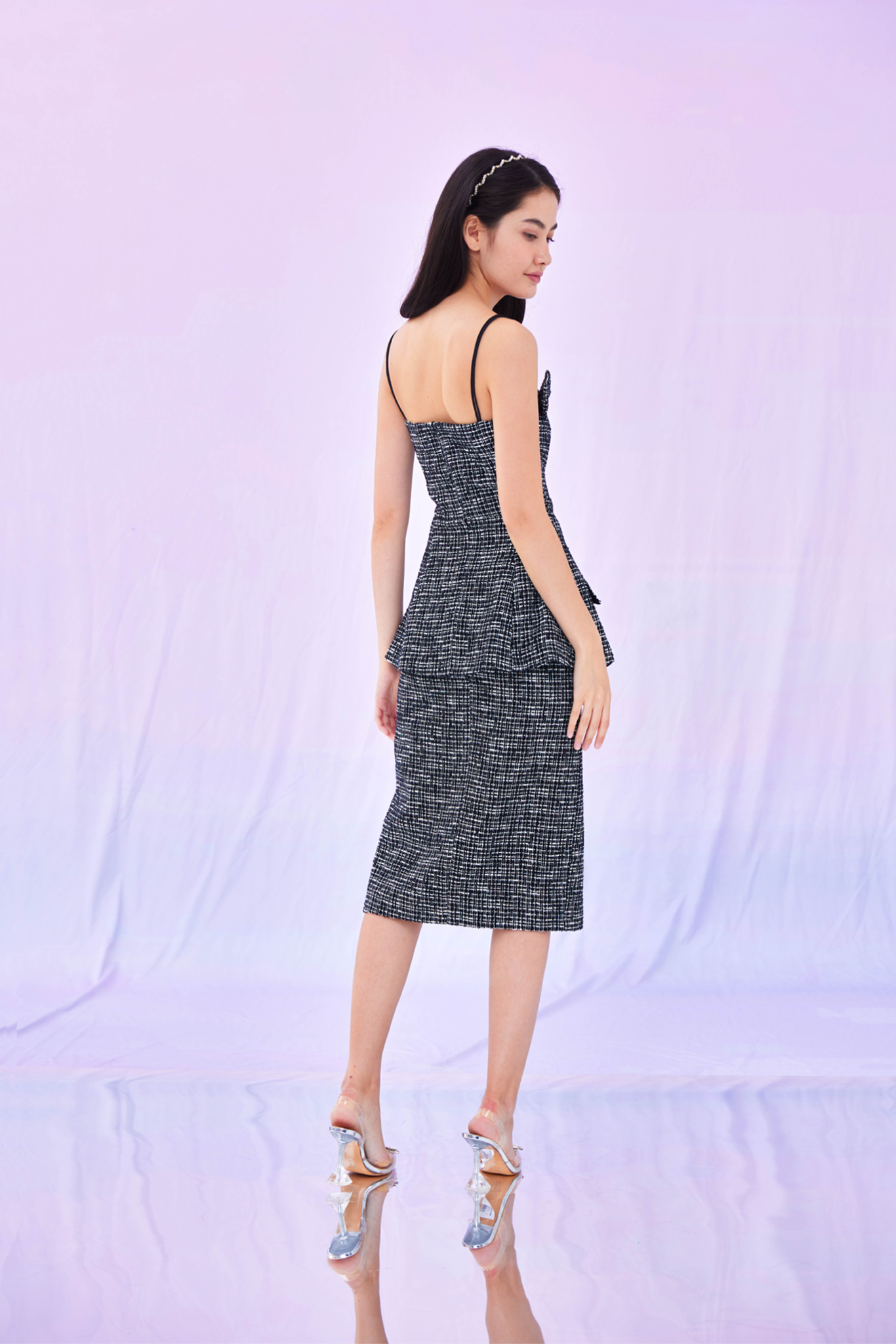 Gwenyth Black Tweed Top