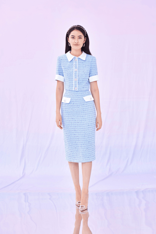 Gazella Blue Purple Tweed Top - Nimisski