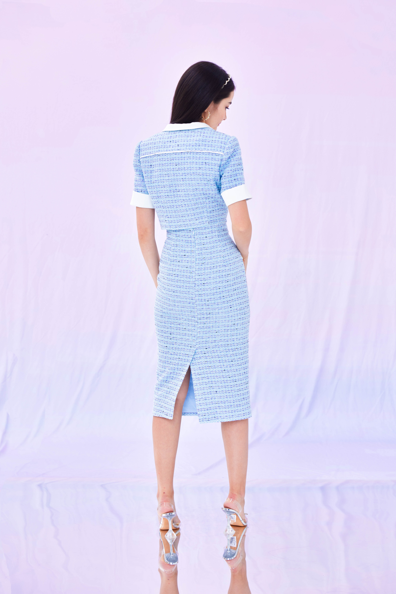 Gazella Blue Purple Tweed Skirt
