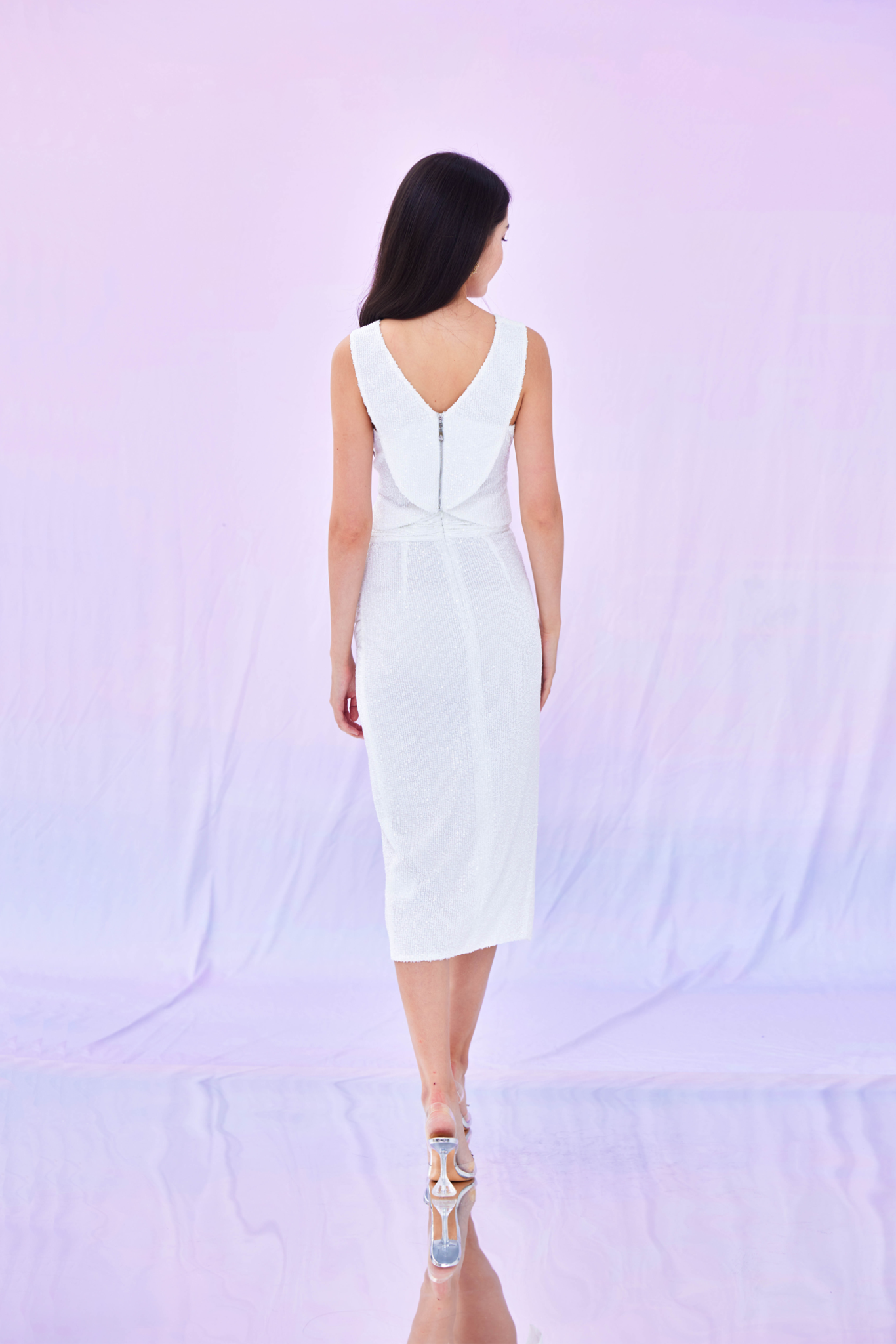 Gerrie Pastel White Sequins Skirt