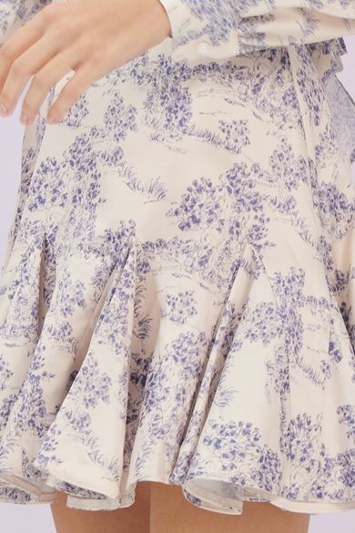 Gilia Blue Print Short Skirt - Nimisski