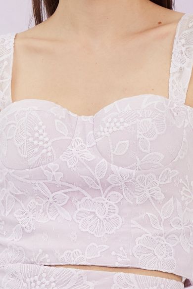 Fawne Purple Flower Lace Top - Nimisski