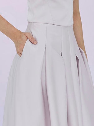 Giovana Lilac Jacquard Pleated A-Line Skirt