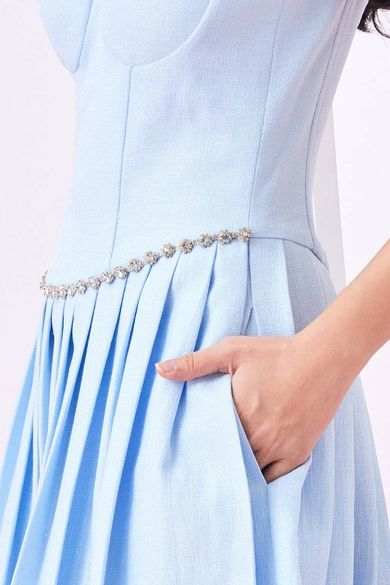 Galyn Blue Spag Tweed Dress - Nimisski