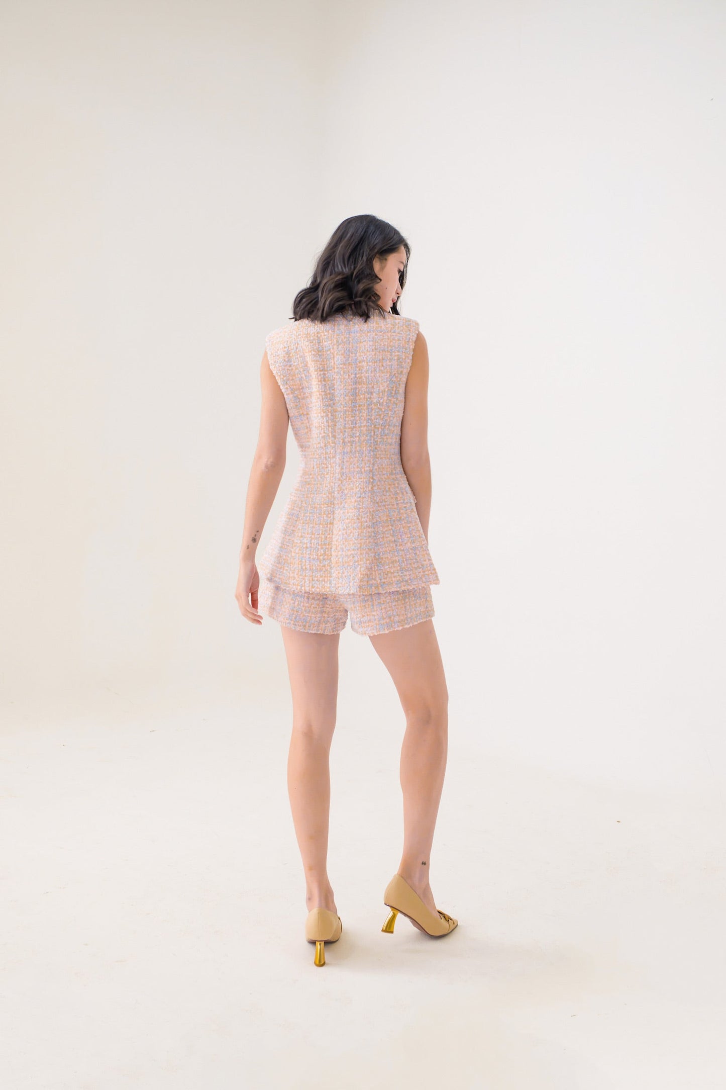 Emelyn Pink Tweed Shorts