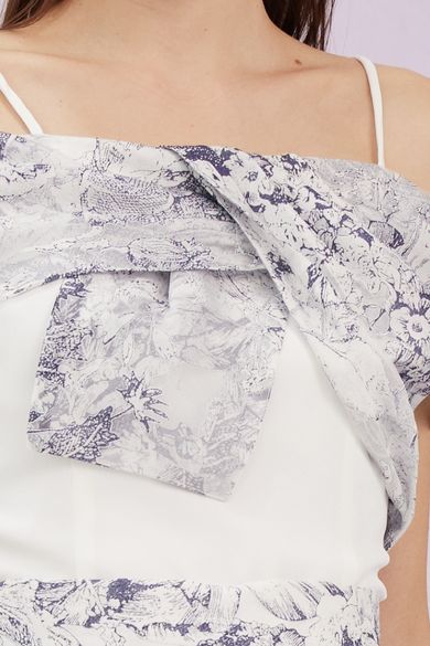 Grazia White With Blue Print Top - Nimisski