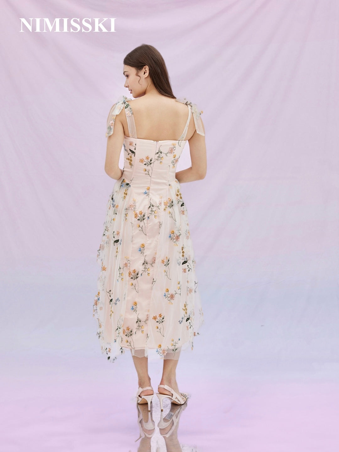 Grainne Pastel Pink Flower Dress