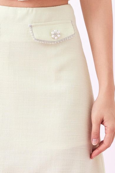 Geana Green Tweed Skirt