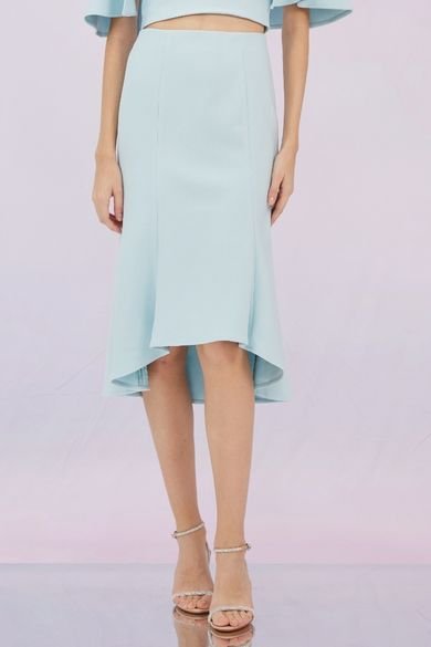 Glenne Blue High - Low Midi Skirt - Nimisski