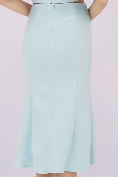 Glenne Blue High - Low Midi Skirt - Nimisski