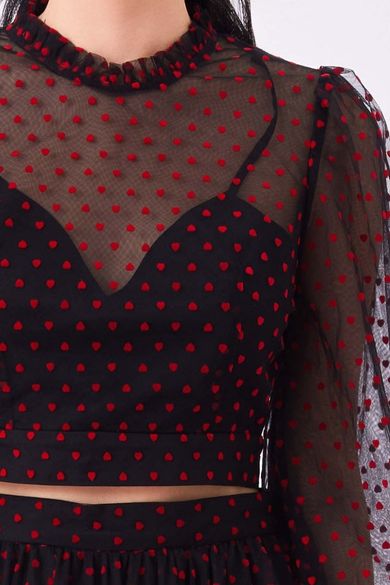 Gertie Red Heart Long Sleeve Top - Nimisski