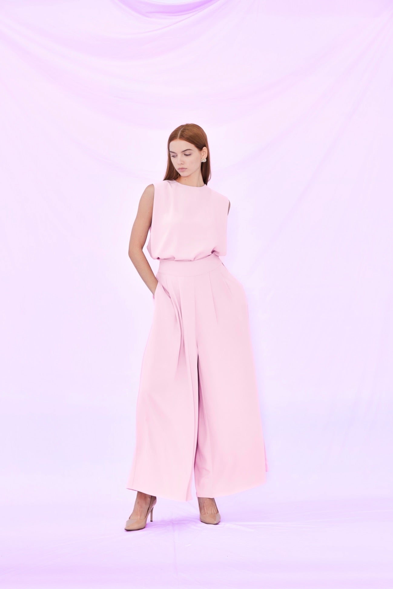 Elyssa Pink Sleeveless Top