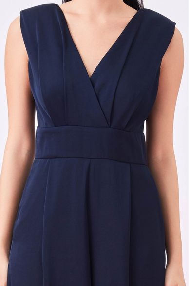 Gerda Navy Satin Jumpsuit - Nimisski