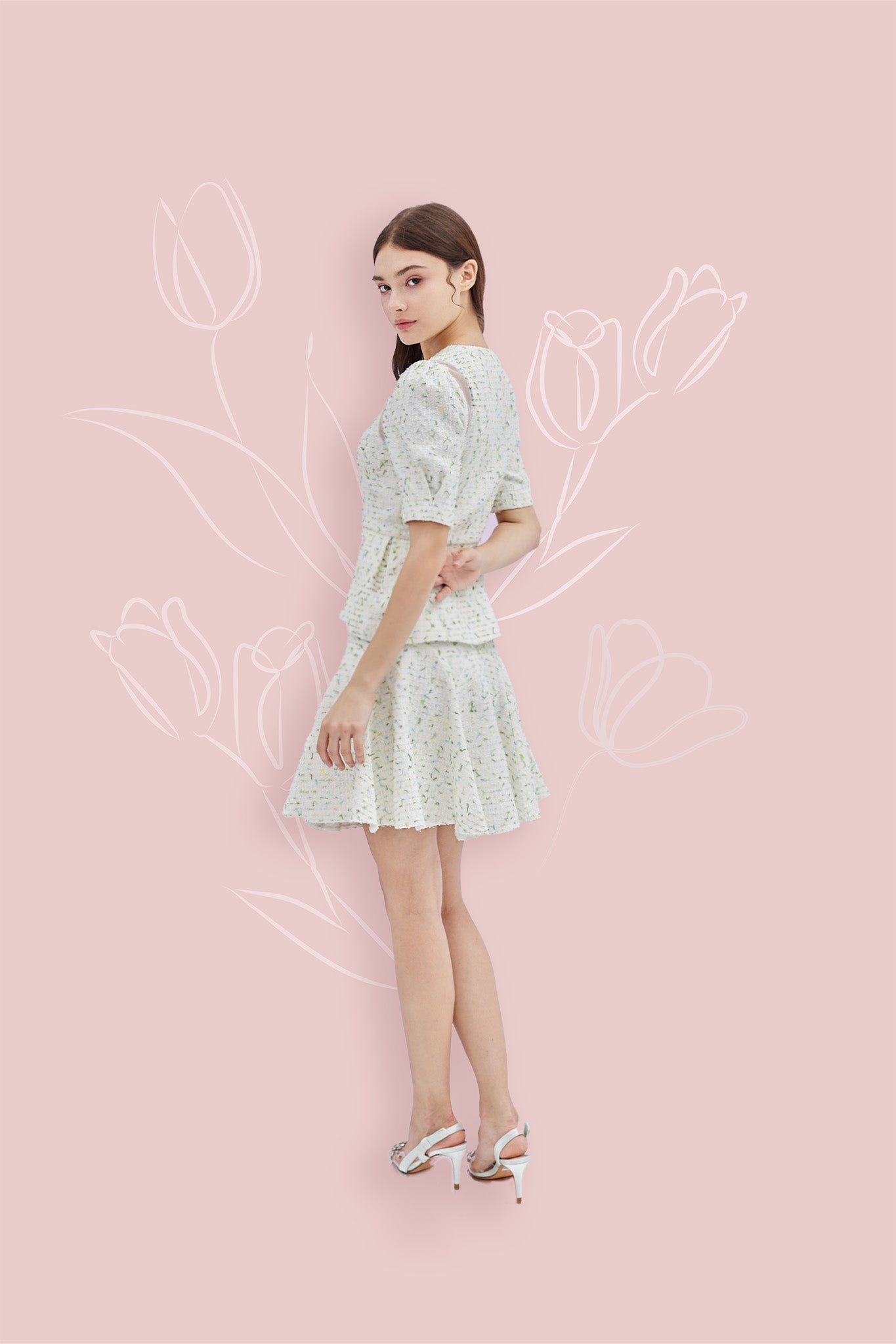 Lollita Blue Green Tweed Top