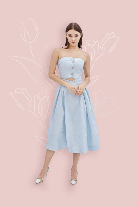 Noemie Blue Bustier Top