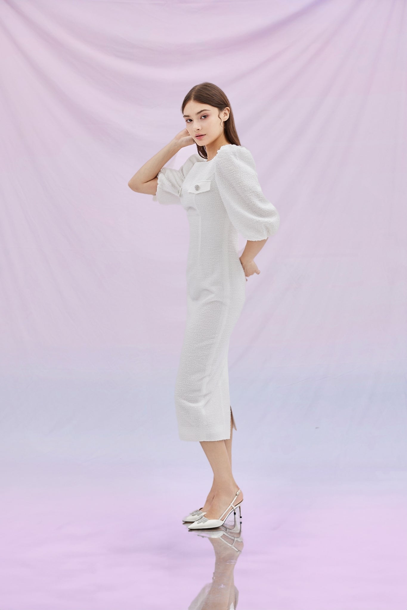 Gardiner White Tweed Dress