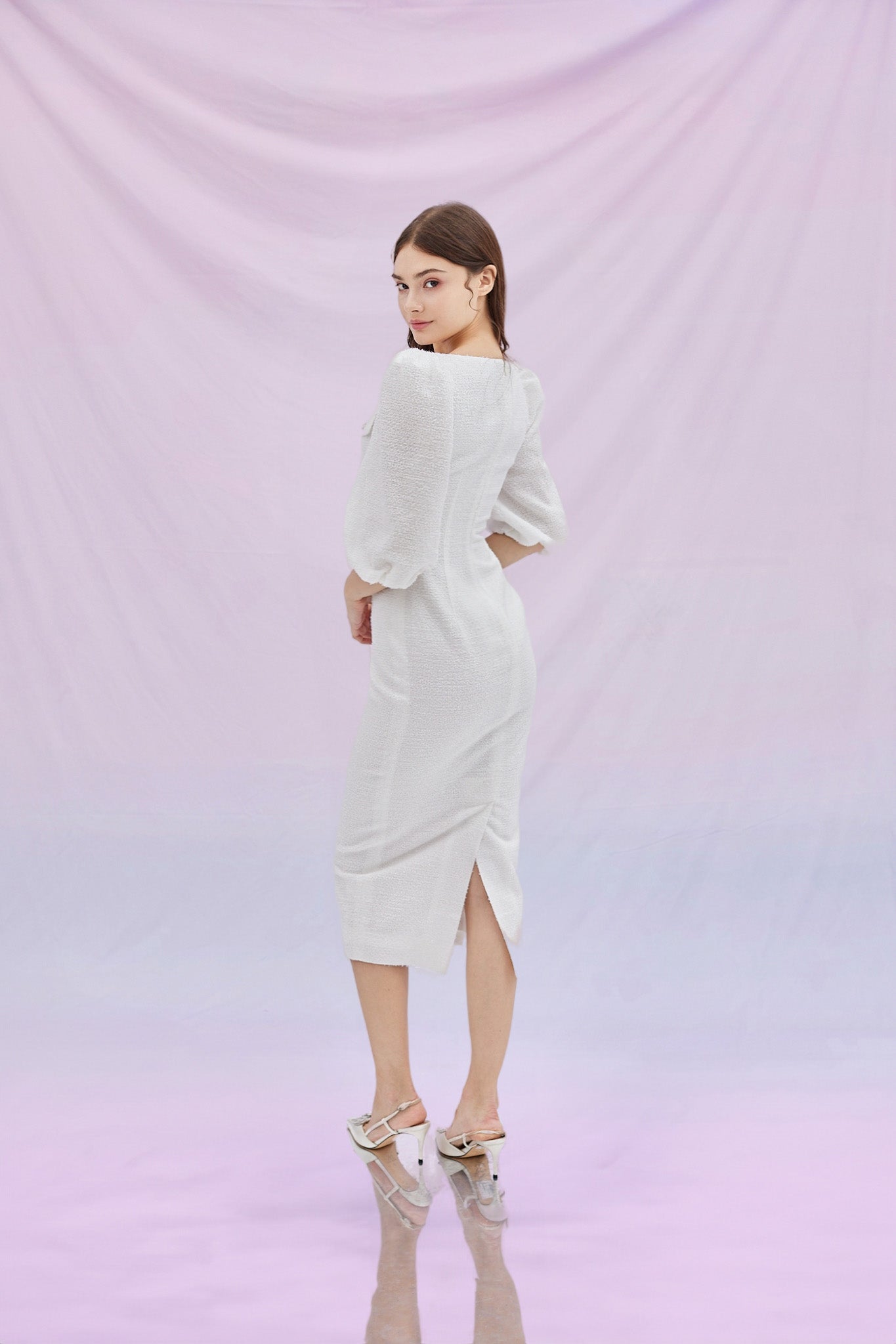 Gardiner White Tweed Dress