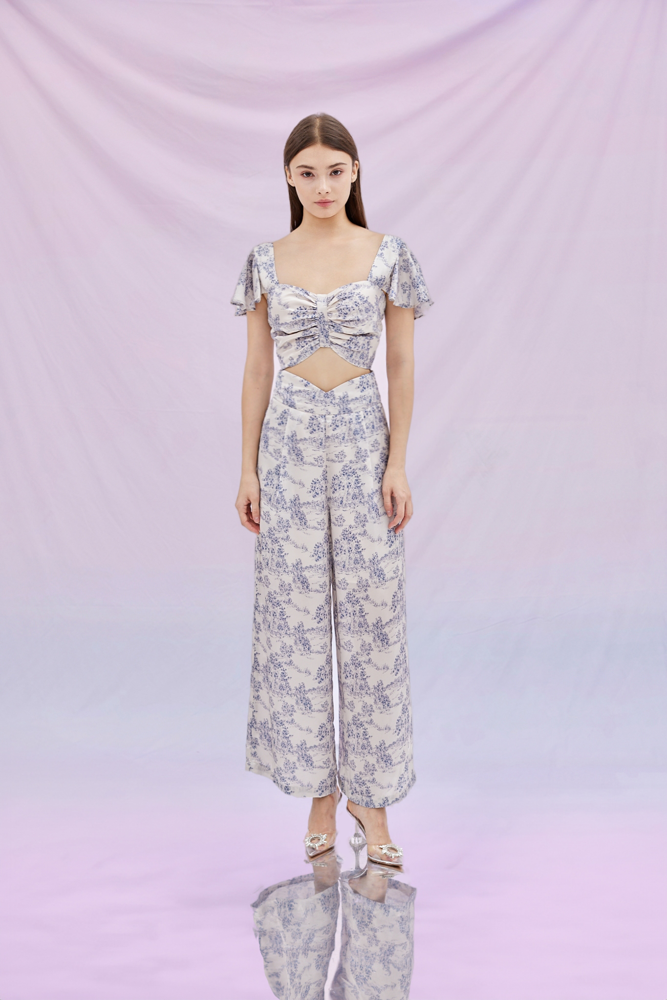 Galya Blue Print Pants