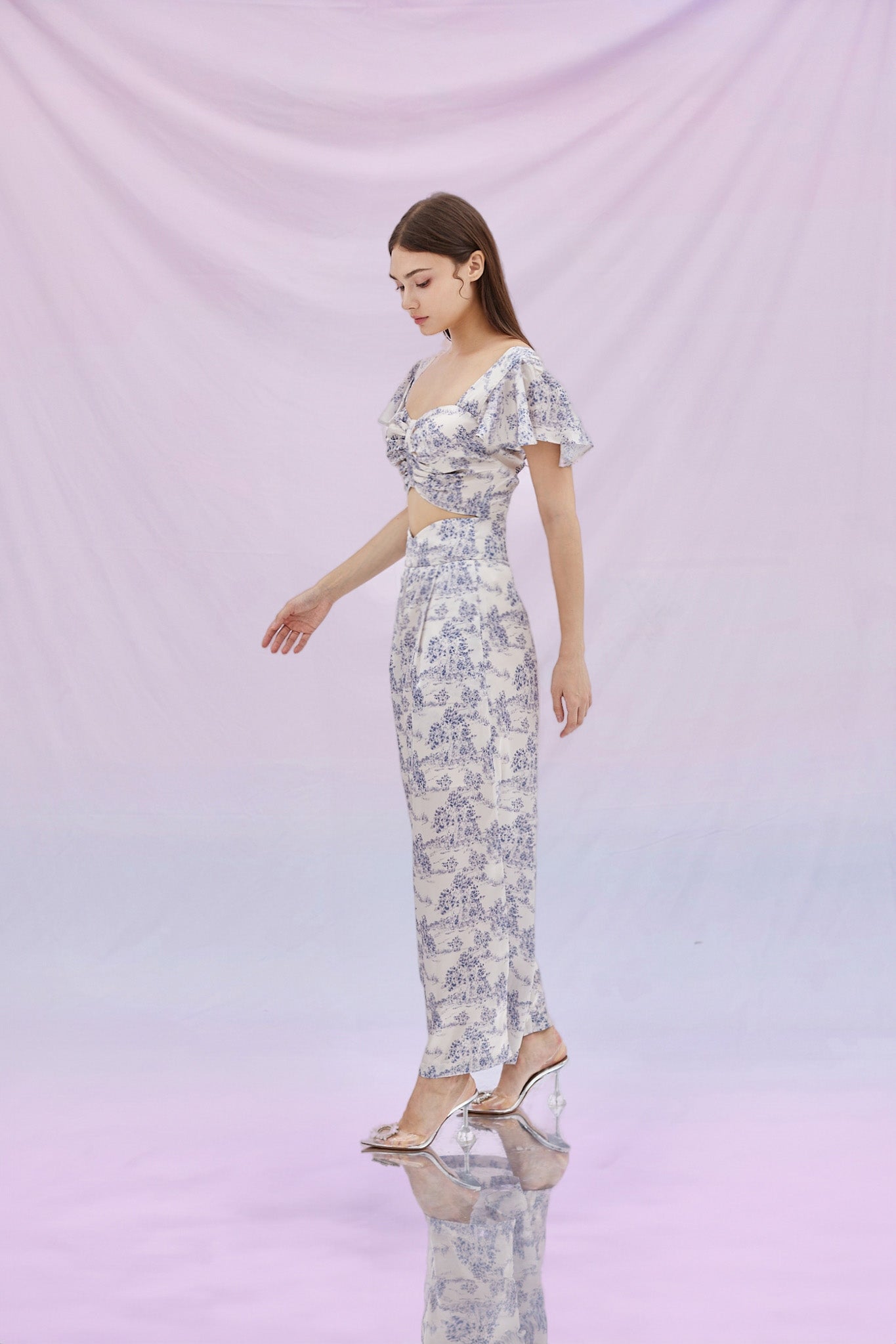 Galya Blue Print Pants