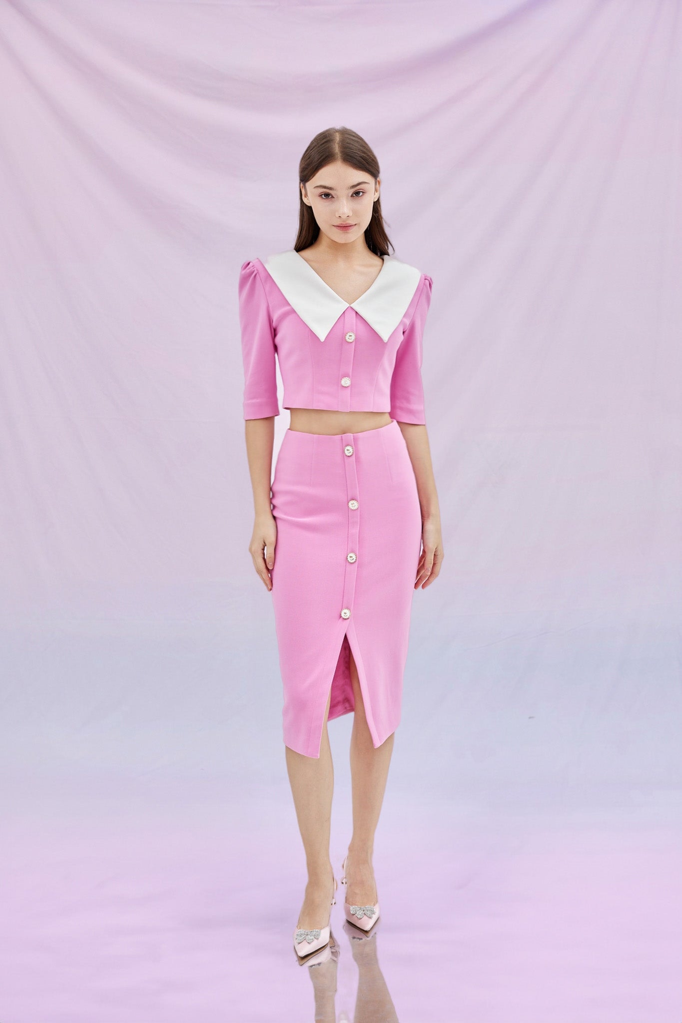 Gerilynn Pink Pencil Skirt