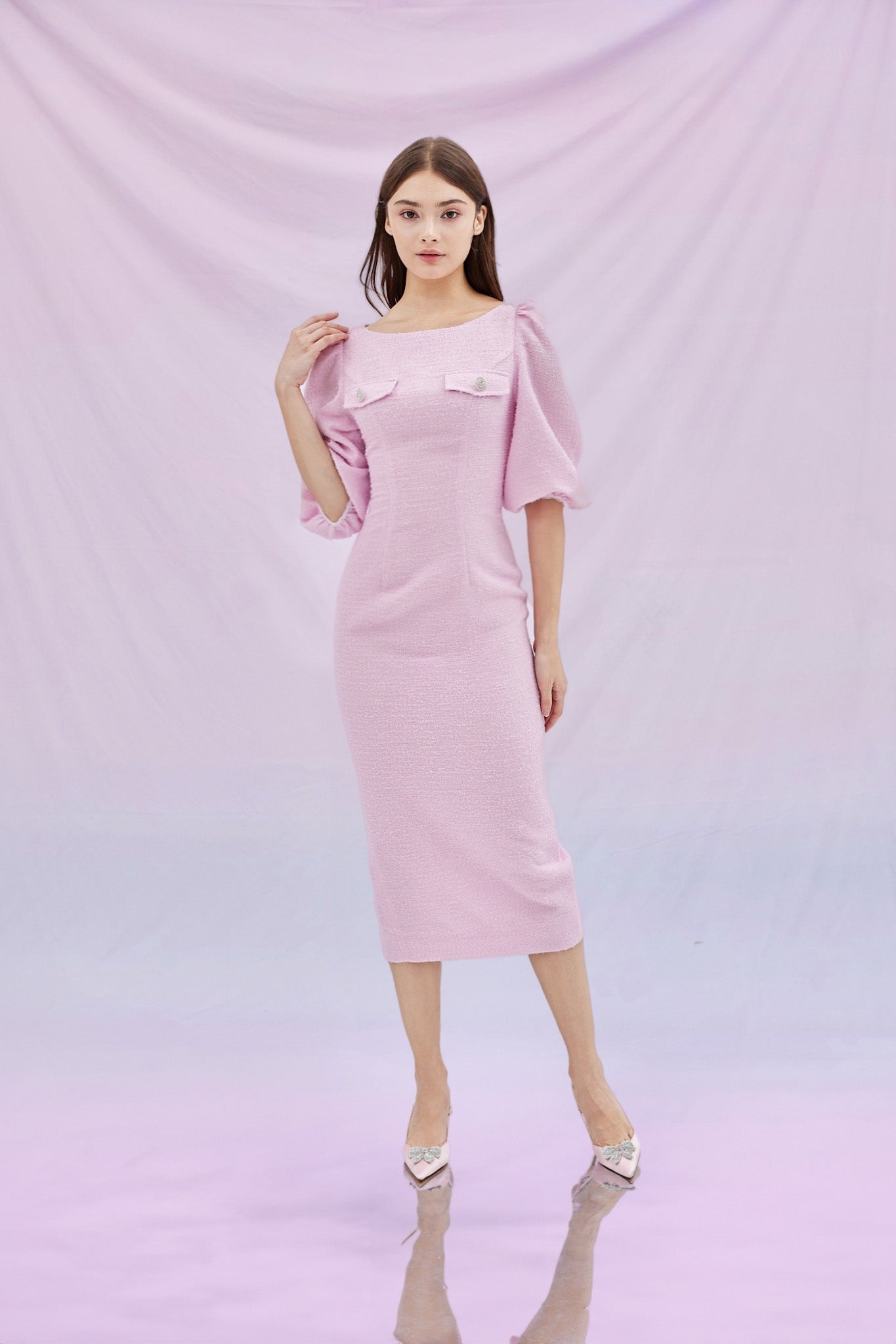 Gardiner Pink Tweed Dress