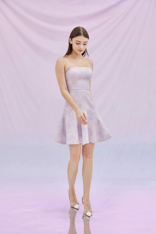 Pink Tweed Dress With Shoulder Strap