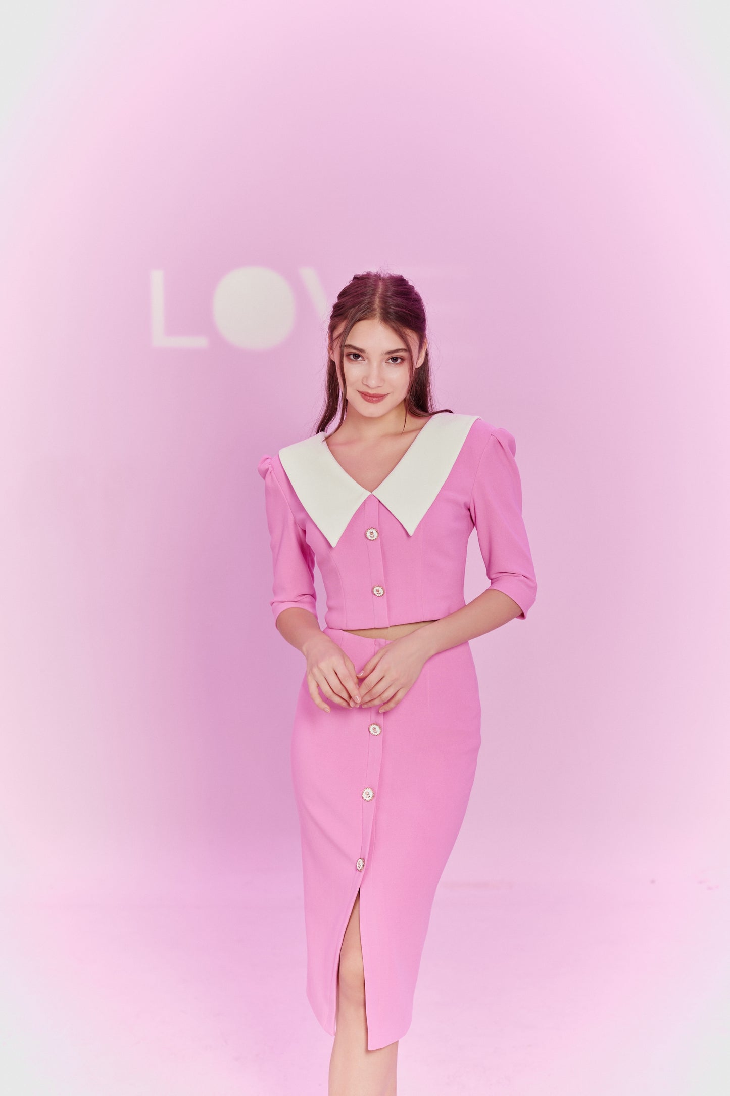 Gerilynn Pink Puffy Sleeve Top