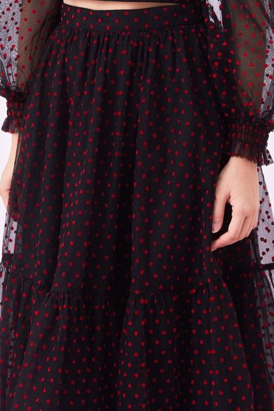 Gertie Red Heart Long Skirt - Nimisski