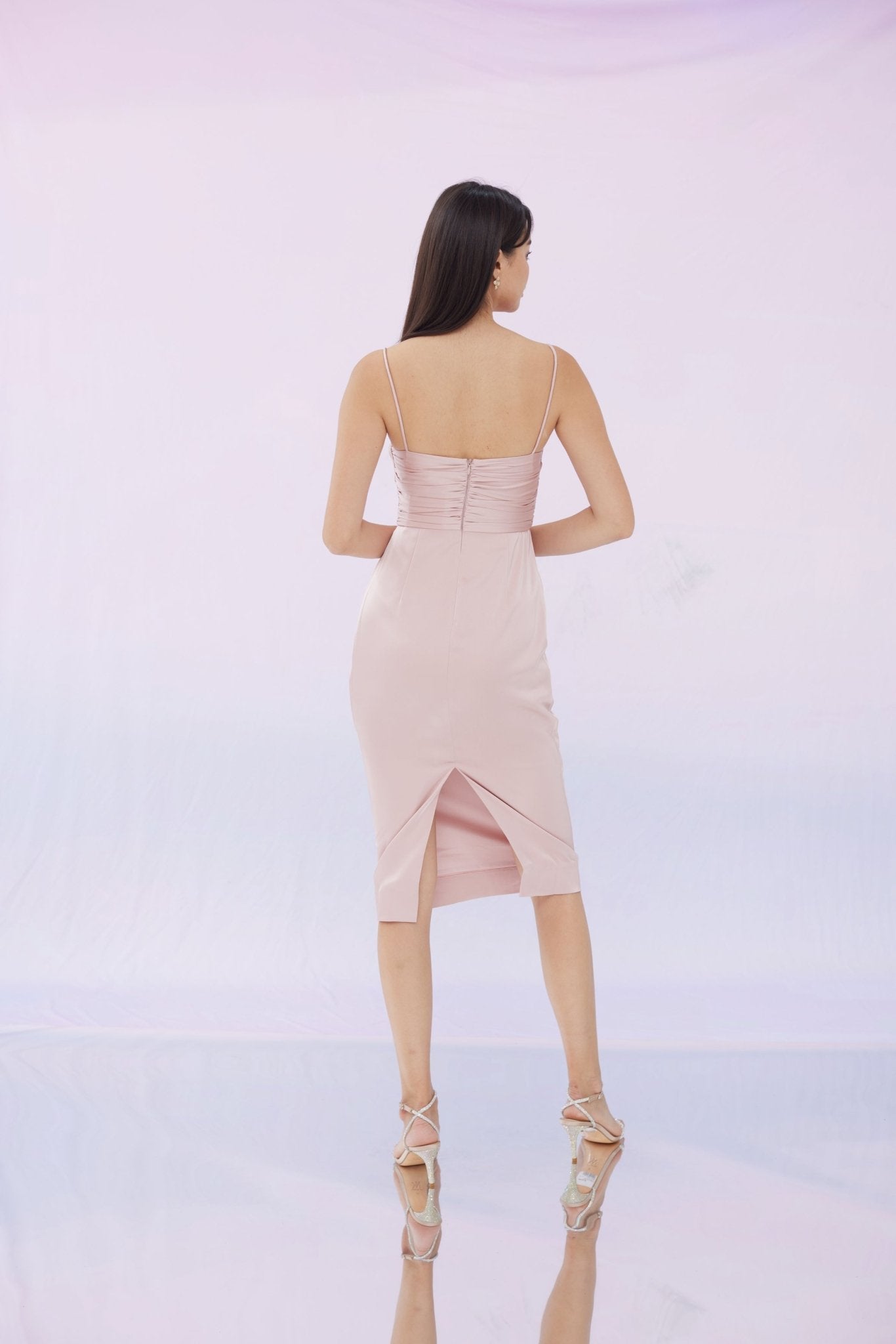 Georgina Nude Pink Long Dress - Nimisski