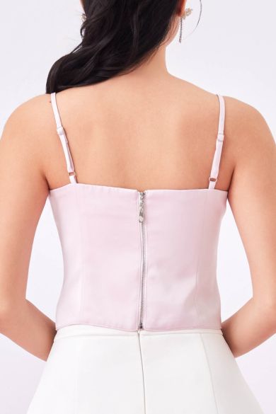 Jennifer Light Pink Bustier Top - Nimisski
