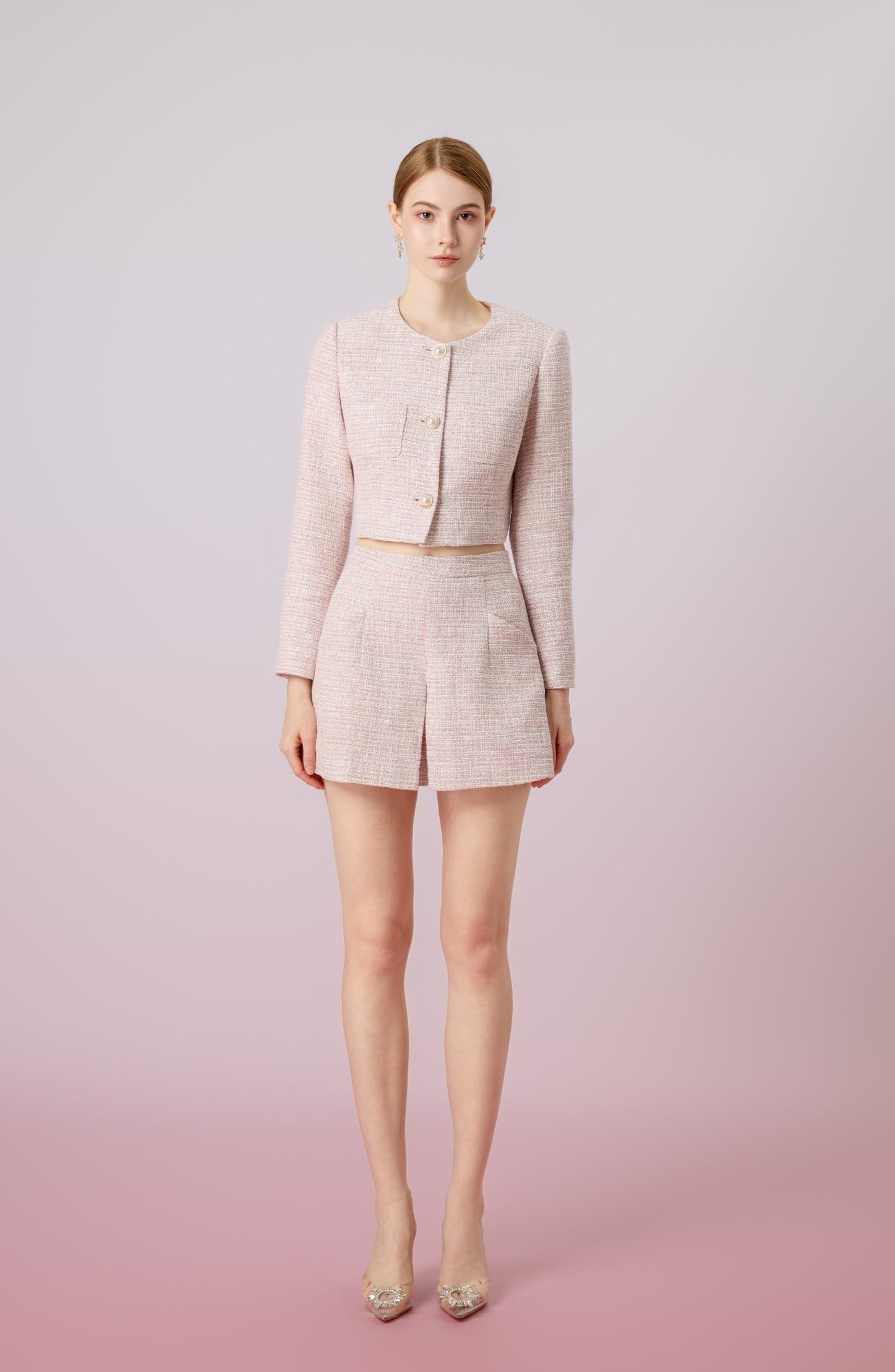Gillianna Rosy Pink Tweed Jacket