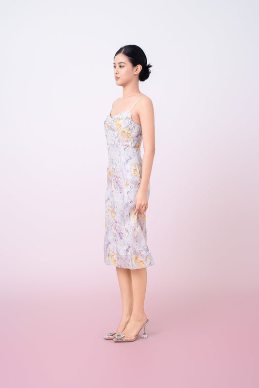 Gianina Purple Flower Dress - Nimisski