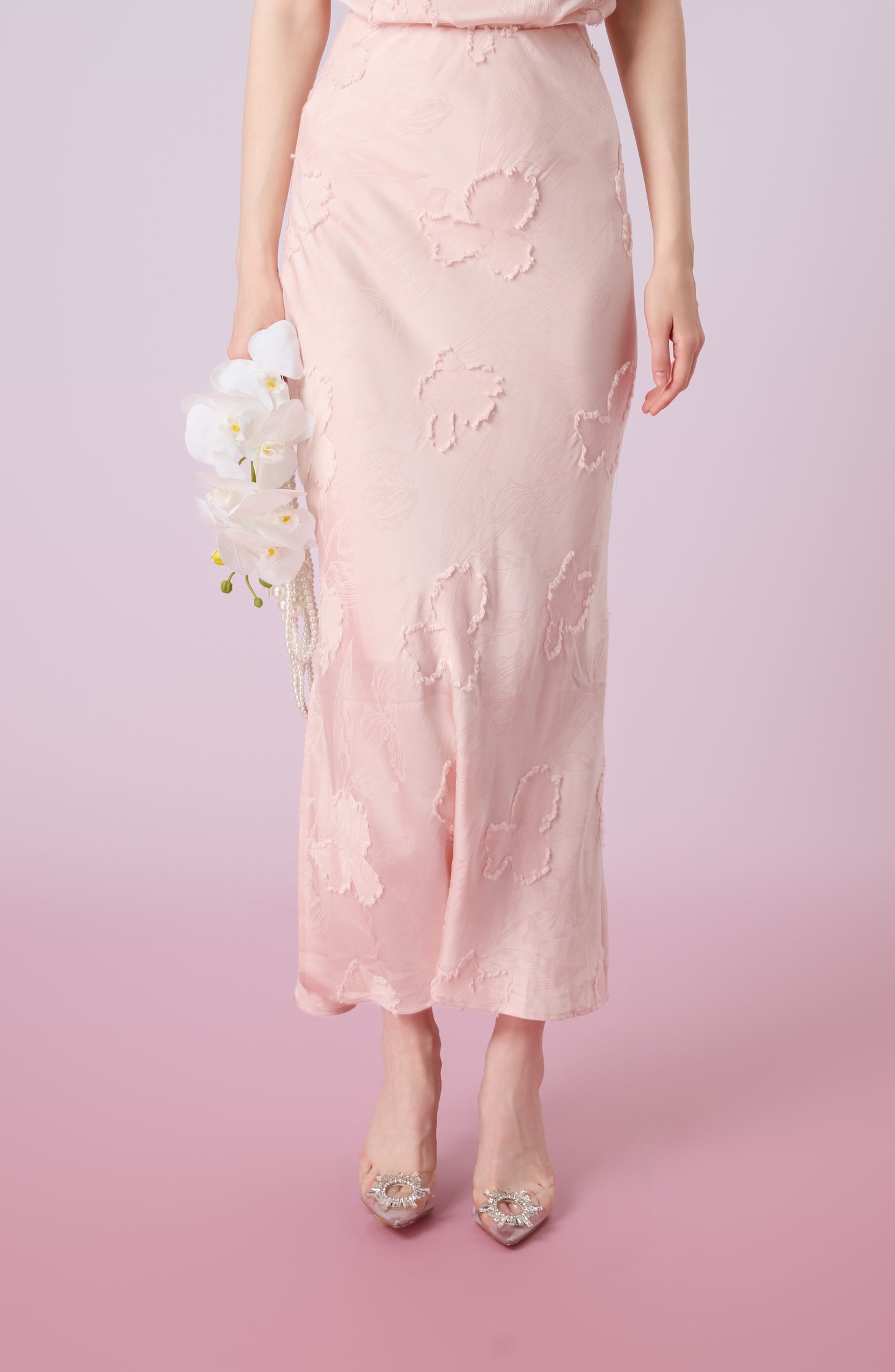 Jewella Light Pink Straight Long Skirt