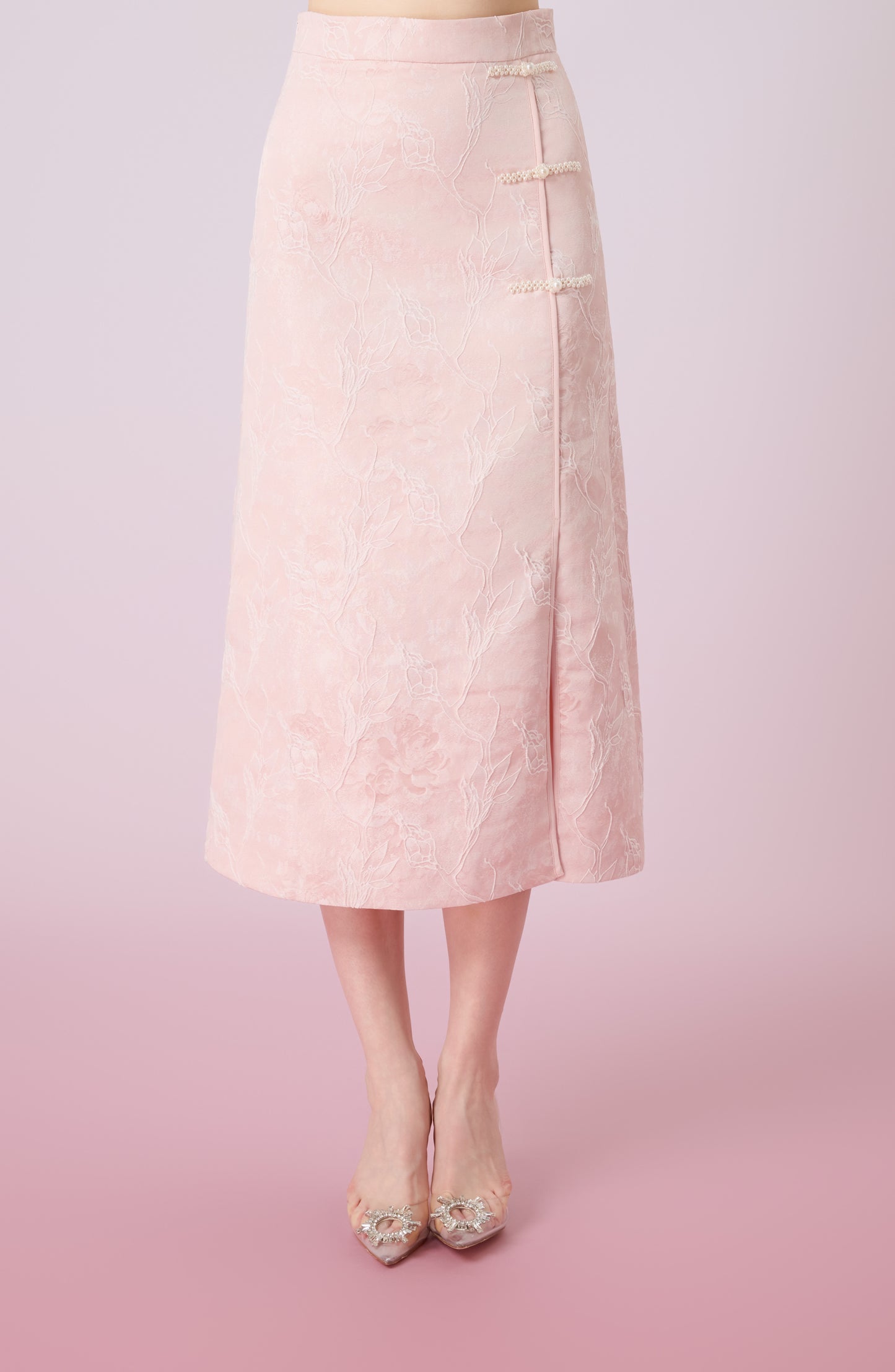 Galiena Pink Rose Midi Skirt