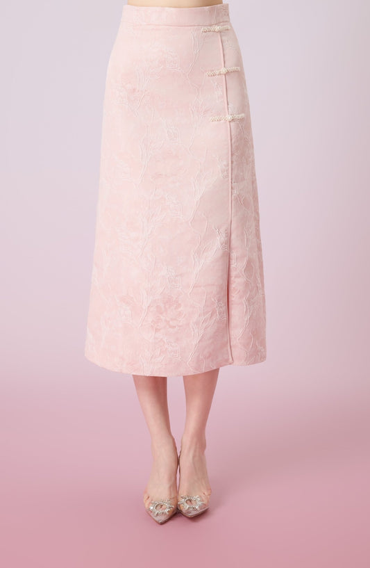Galiena Pink Rose Midi Skirt - Nimisski