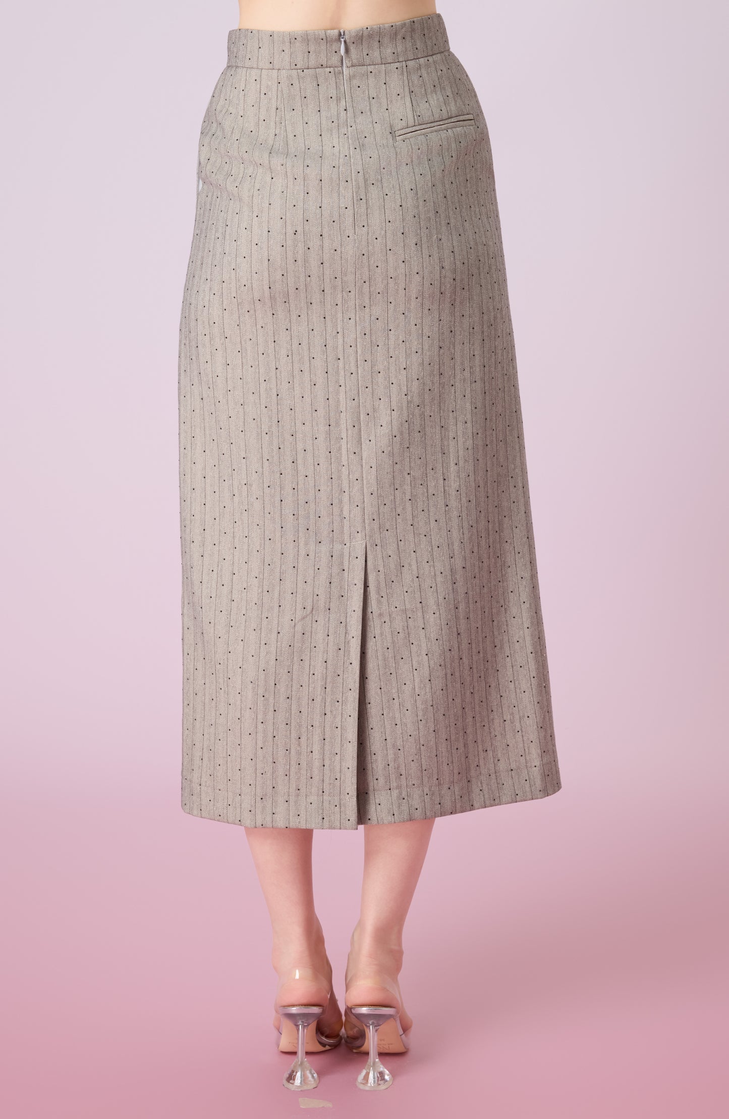 Jeanne Grey Straight Long Skirt