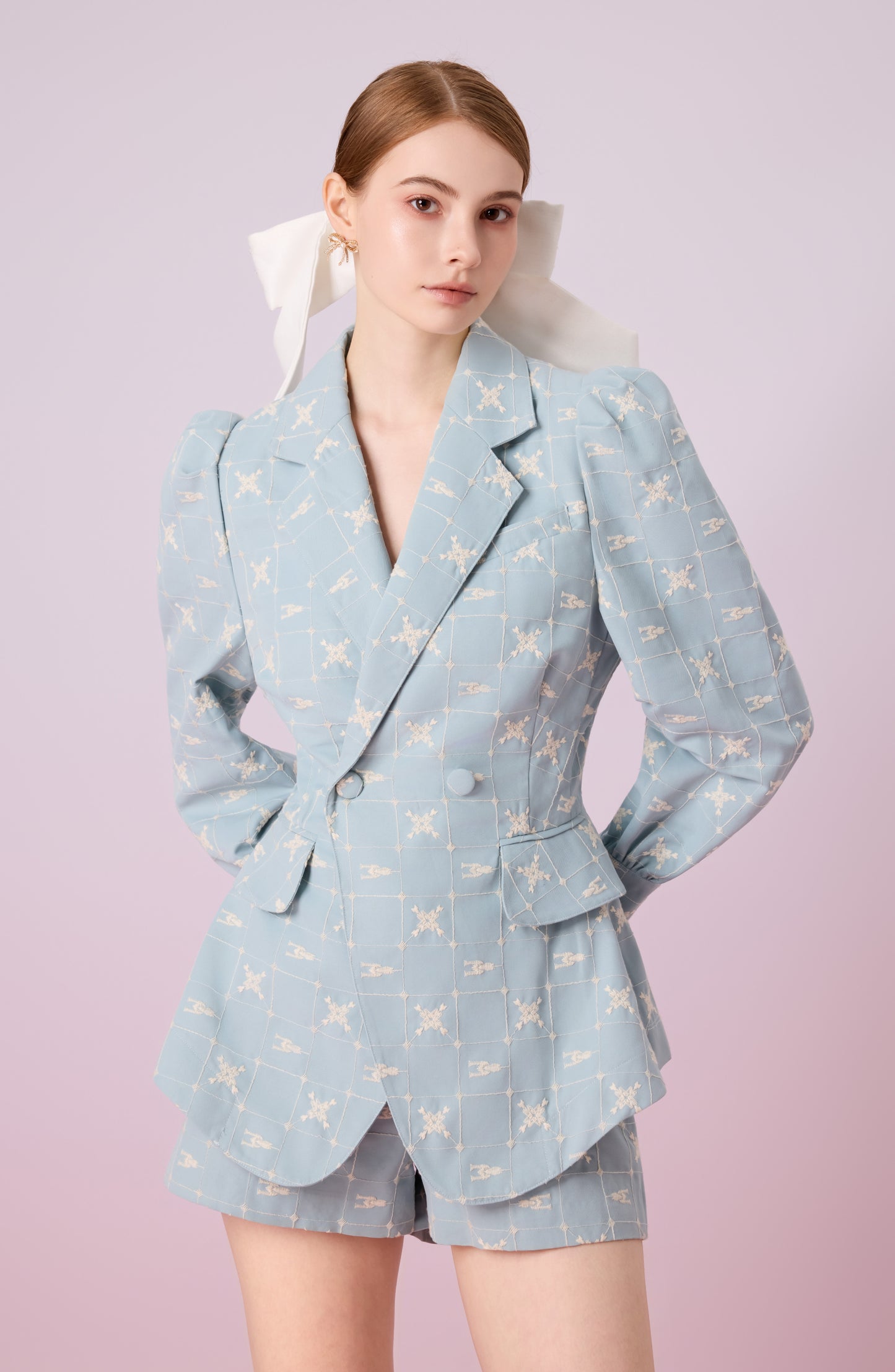 Jackalin Light Blue Single Breasted Blazer